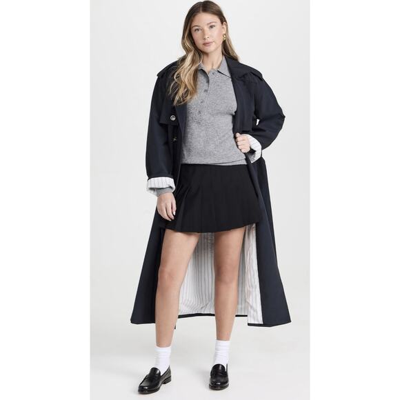 Theory Dresses & Skirts - THEORY Women's Black Wool Levia Tailor Fabric Pleated Mini Skirt Sz 2 NWT